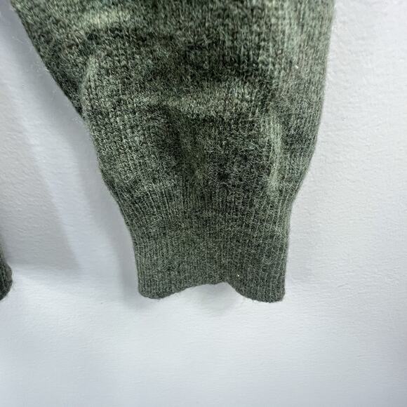 J Crew Olive Green Sweater Hoodie Size M Lambswool blend - Picture 7 of 10